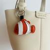 Cute Genuine Leather Clownfish Keychain for Bag or Car