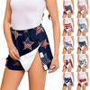 Women's - Recovery Shorts with Independence Day Print, Side Hook and Loop Closure, Easy /Off, No Pockets