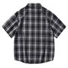 Men'S Short Sleeved Japanese Vintage Plaid Printed Shirt Summer Vacation Beach Check Shirt Button Down Half Sleeved Shirt