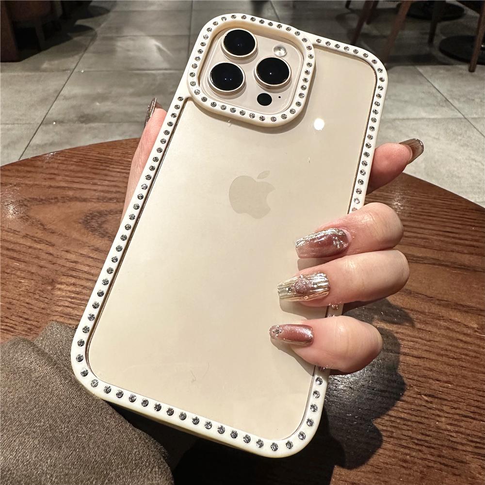 Luxury Diamond Bling Rhinestone Clear Case For For Iphone 16 15 14 Plus 13 12 11 Pro Max Shockproof Hybrid Acrylic Protection Cover