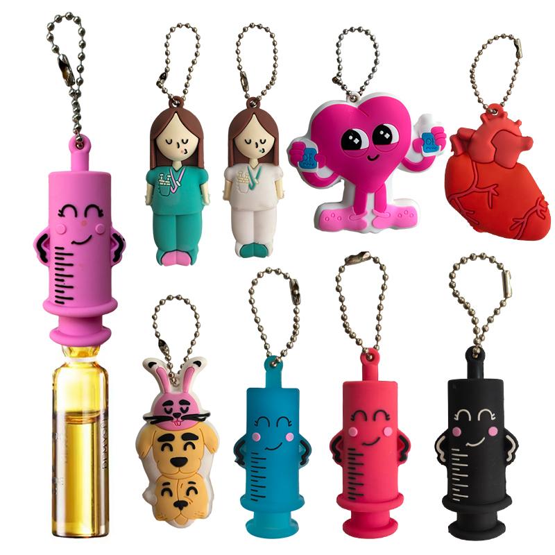 Ampoule Bottle Opener Pendant Soft Gel Ampoule Keychain Syringe-Shaped Nurse Doctor Ampoule Opener Medication Vial Breaker Tool
