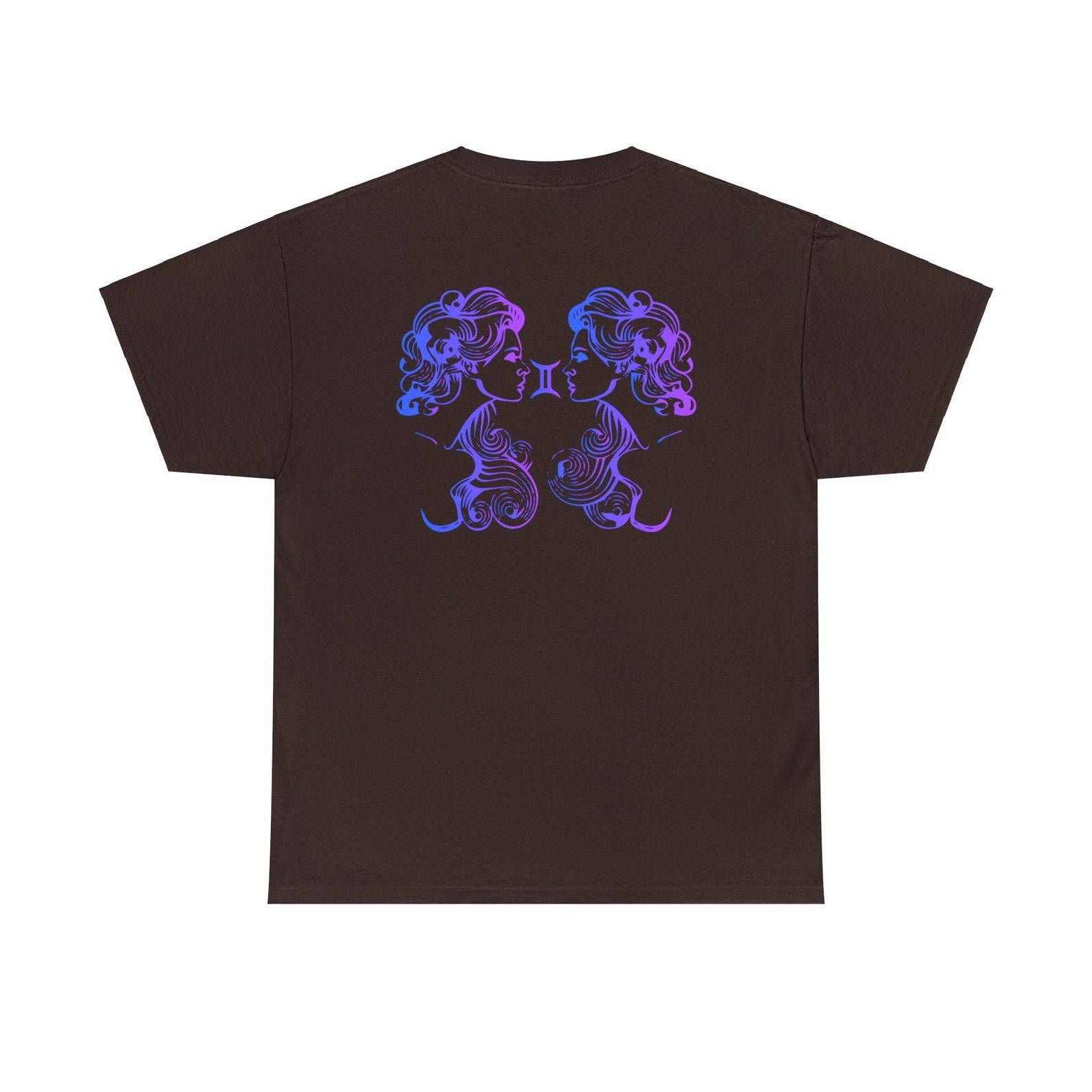 Gemini Zodiac Sign T-shirt: Horoscope Graphic Tee 4XL