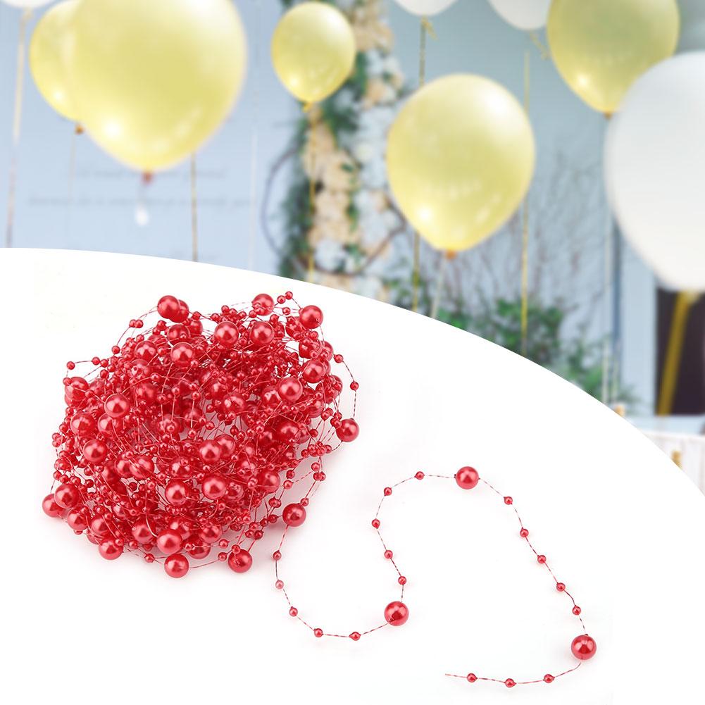 10M Fishing Thread Artificial Pearls Beads Chain   Wedding Party Decoration (white)