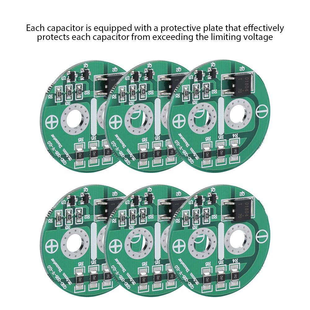 6er Set Super Farad Kondensator 2,5V mit Schutzplatinenmodul Begrenzungsplatte