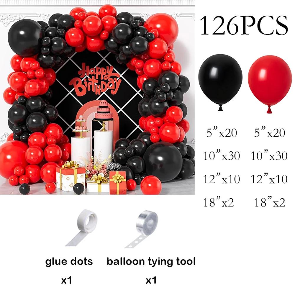 

Black Red Balloons Garland Arch Kit Graduation Baby Shower Valentine Day Decor Wedding Anniversary Kid Birthday Party Decoration AS Picture