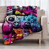 Game Controller Theme Printed Blanket - Perfect for Couch, Bed, Travel & Outdoor Use | Machine Washable, Cozy & Durable.