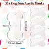 20/30pcs clear pressed acrylic blank,dog bone diy ornament clear pressed acrylic disc,wall decor holiday label holiday decor