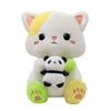 Cartoon Cute Cat with A Bear Plush Toy Creative Cat Hugging Panda Doll Pillow Gift