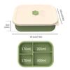 Silicone Lunch Box Four Compartment Leakproof Bento Box Microwavable Anti-fall Crisper Portable Office Picnic Food Container