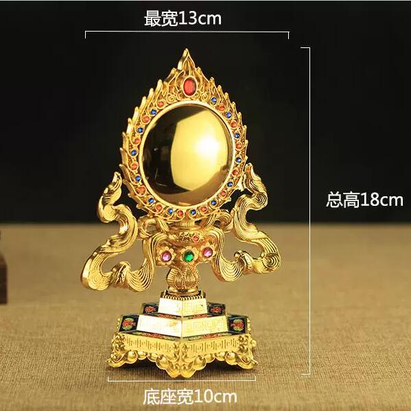 

13x18 см ретро винтаж цинковый сплав тантрический компаньон зеркало подвеска эмаль Будда Мать Бодхисаттва фэн-шуй бронзовое зеркало 13x18cm