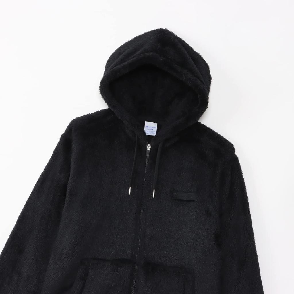 hooded jacket with embroidered script logo Long-sleeved zip-up (C3-L615Z-090-L)