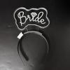 LED Acrylic Headband Wedding NightClub Hen Night Bride To Be Gift Fashion Glowing Bride To be Headband White Glow Hairband