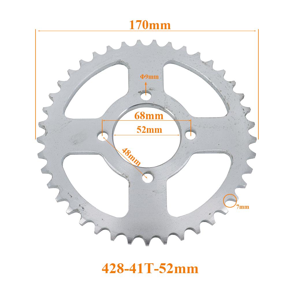 428 Chains 37T/40T/41T/43T/48T 37MM-76MM Motorcycle Chain Sprockets Rear Back Sprocket Cog For 110cc 125cc 140cc Dirt Pit Bike