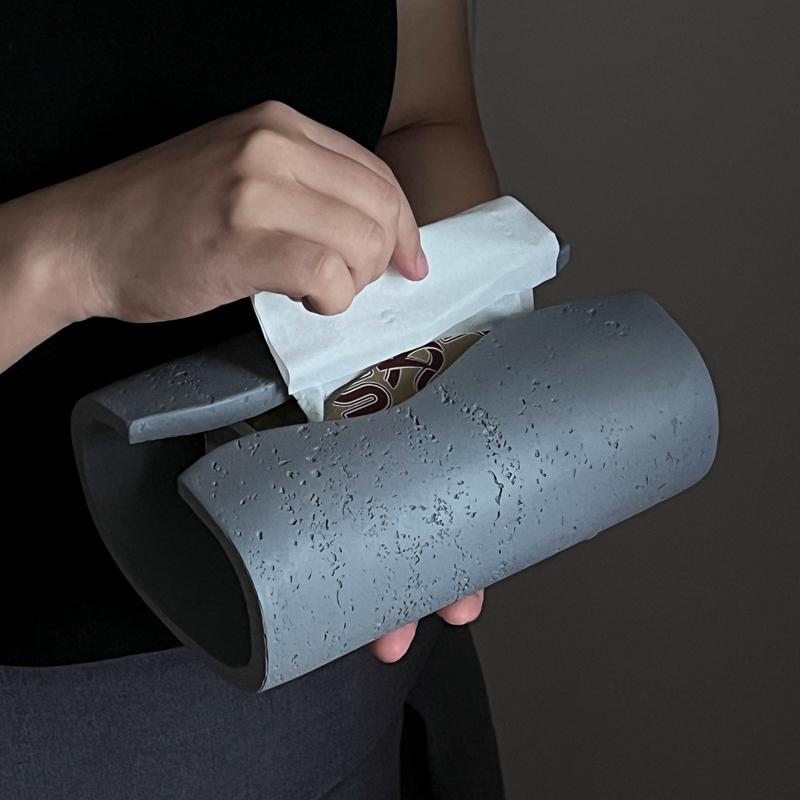 

Текстура пещерного камня Коробка для салфеток Гостиная Высококачественный настольный журнальный столик Креативная бумажная коробка