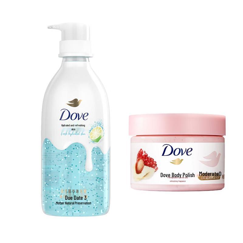 Dove Body Wash & Scrub Value Set (Sea Salt & Pomegranate)