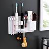 Punch-Free Wall-Mounted Bathroom Toothbrush & Toothpaste Holder Set