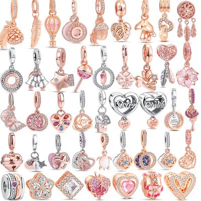 Neue Mode Charme Perlen Rose Gold Crown Tannenzapfen lollipop Shell Fit Original Armband Armreif Frauen Schmuck Zubehör