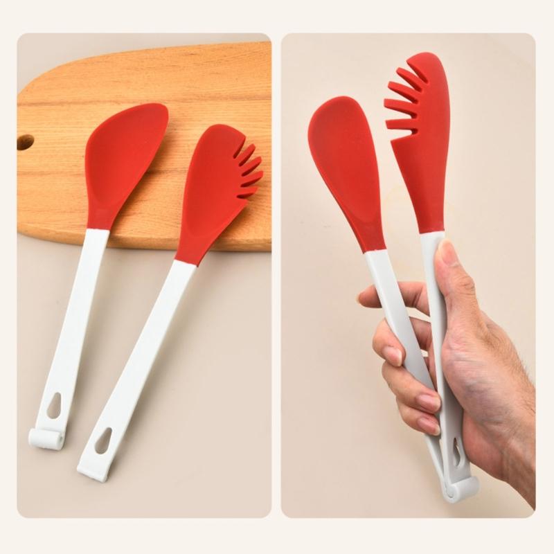 Multipurpose Kitchen Silicone Tongs Great For Noodles Vegetables And Meat Comfortable Grip Buffet Tongs