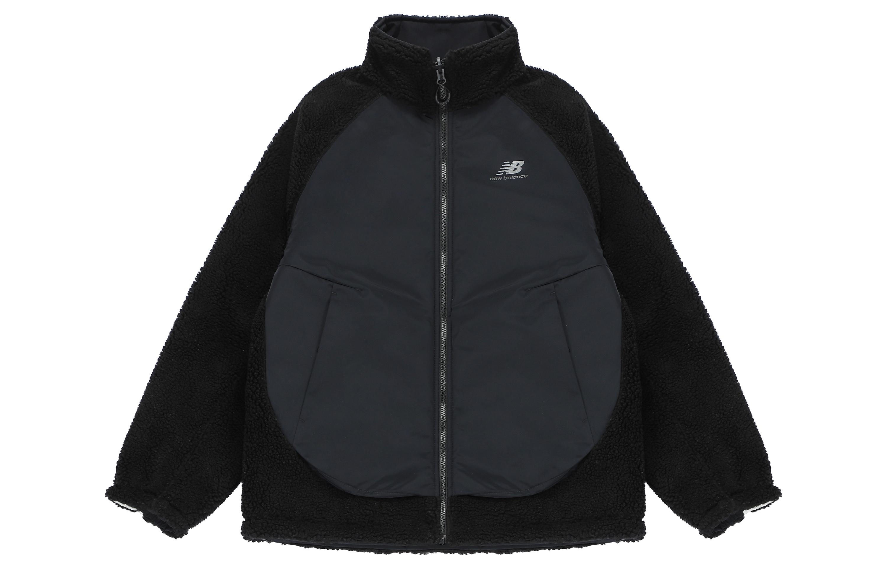 New Balance Velvet Jackets Unisex Black Stand Collar Moderate 6DC39703-BK L