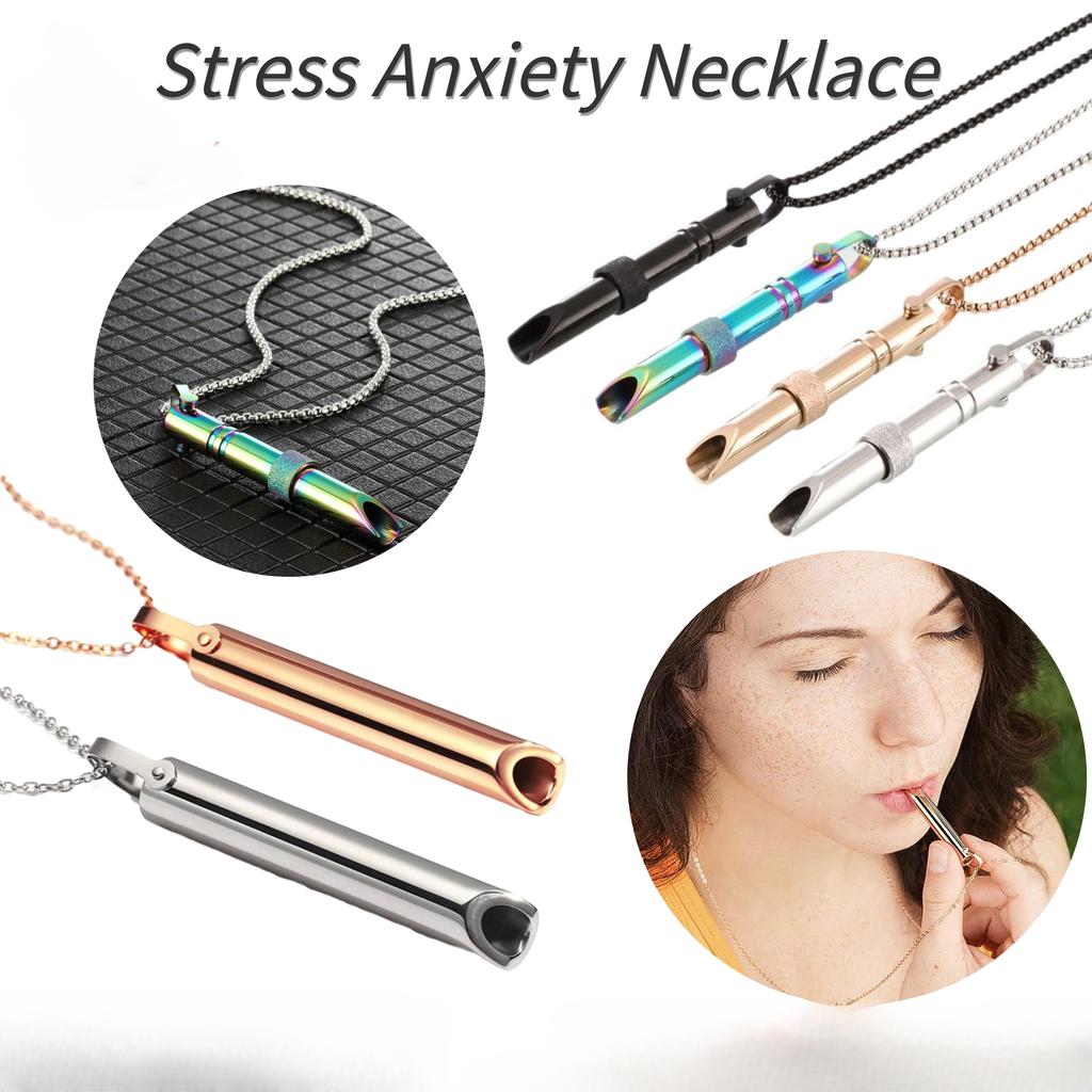 Stress Anxiety Necklace Mindfulness Breathing Tool Natural Calming Relief Chain Breathlace Necklace Quit Smoking Anxiety ReliefGood Product