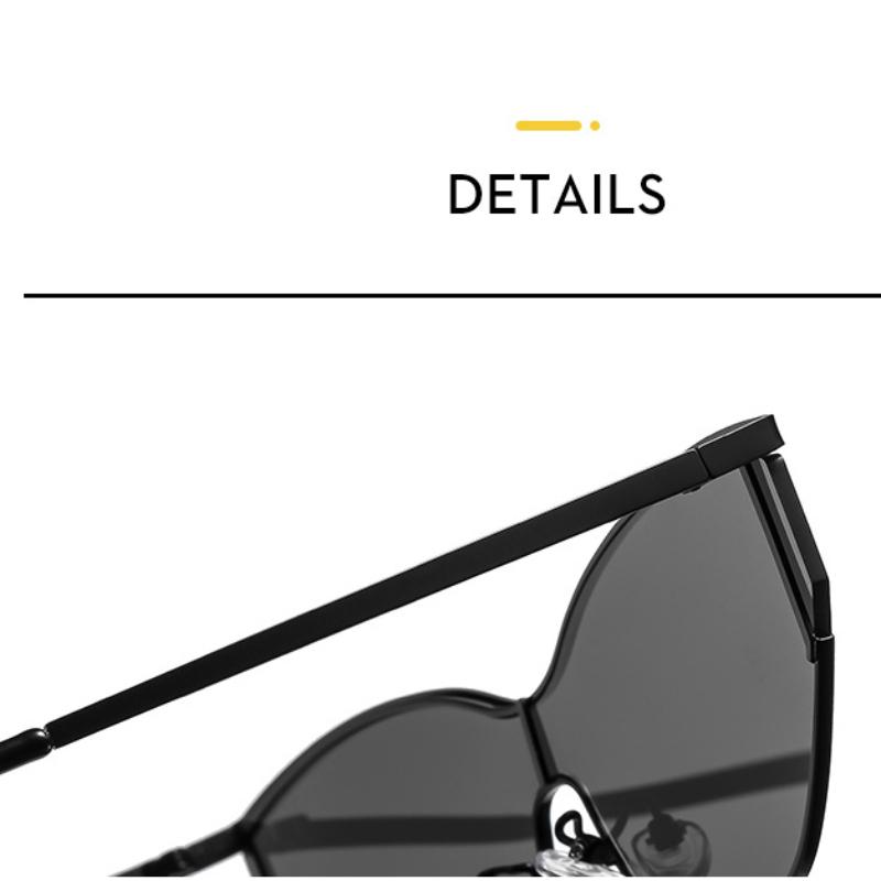 Lunettes de soleil pour femmes, lunettes de soleil de mode en métal monobloc pour hommes et femmes