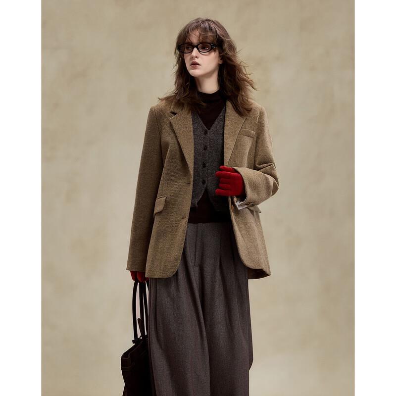 Demana Wollmischung Tweed-Blazer für Damen