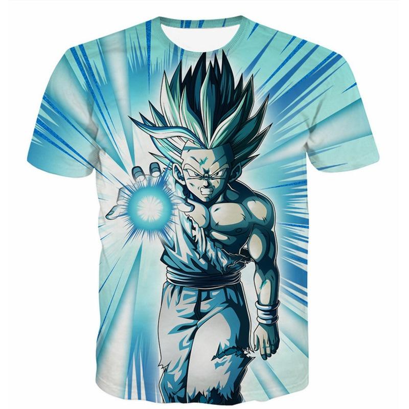 Аниме Dragon Ball Super Супер Сайян Сон Гоку С принтом Мужская Мода Dragonball Футболка с коротким рукавом Детская XXS
