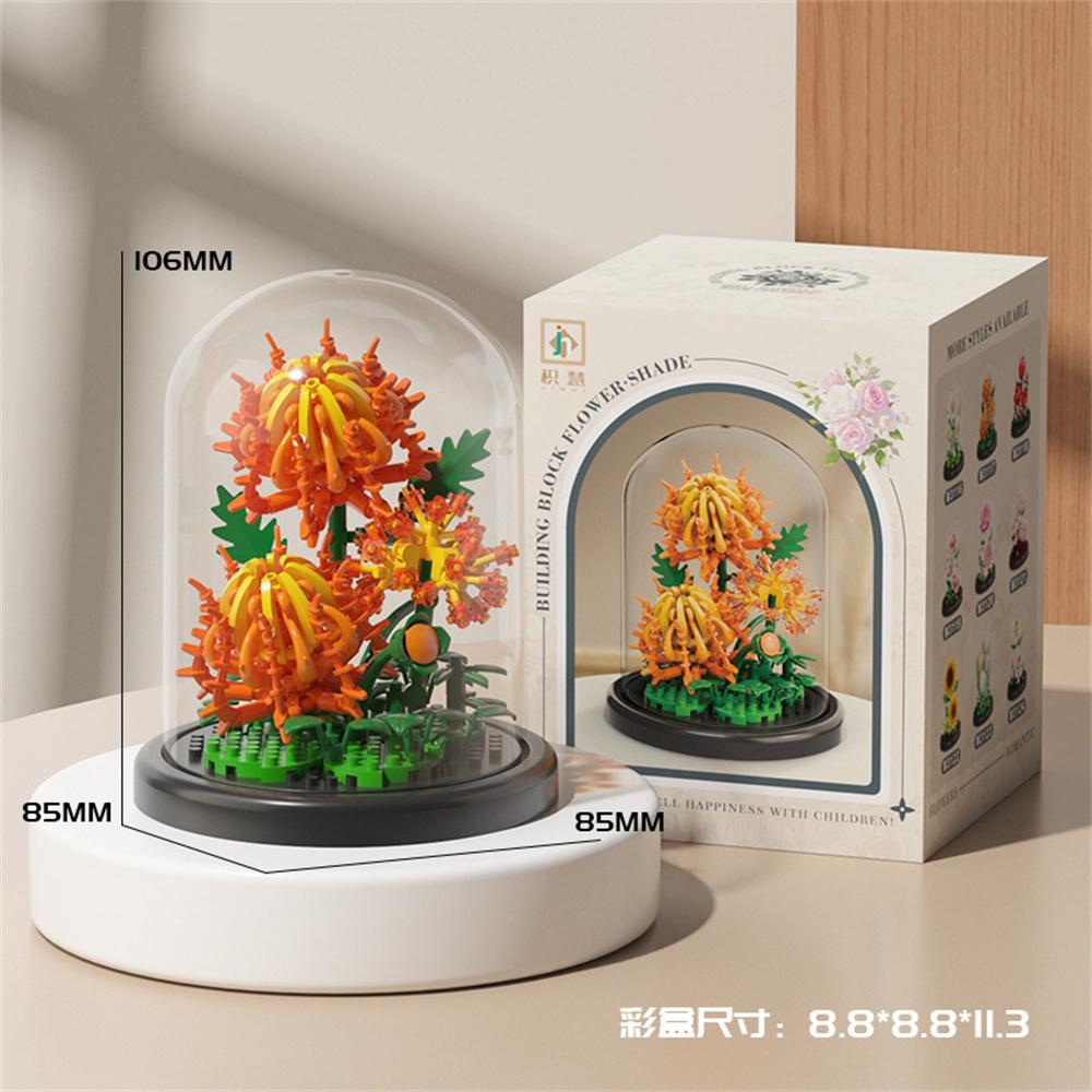 MOC Eternal Bouquet Micro Building Blocks Flower Model DIY Home Desk Plant Decoration Assemble Brick Toys For Children Gift