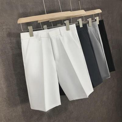 Men's White Casual Drape Ice Silk Shorts - Summer Thin, Loose Fit, Straight Cut.