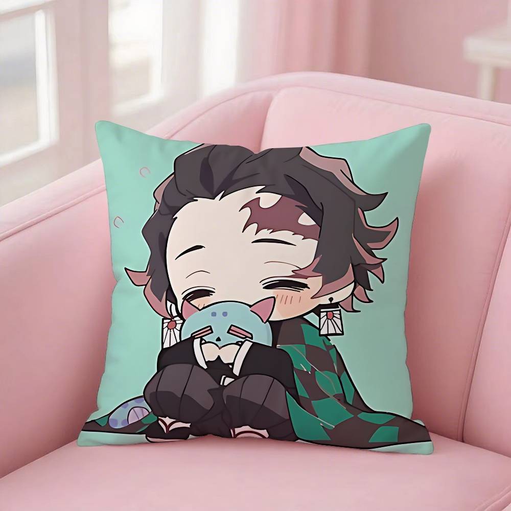 Kwaii D-Demon S-Slayer Pillow Case Pillowcases Home Decor Living Room Decor Cushion Covers