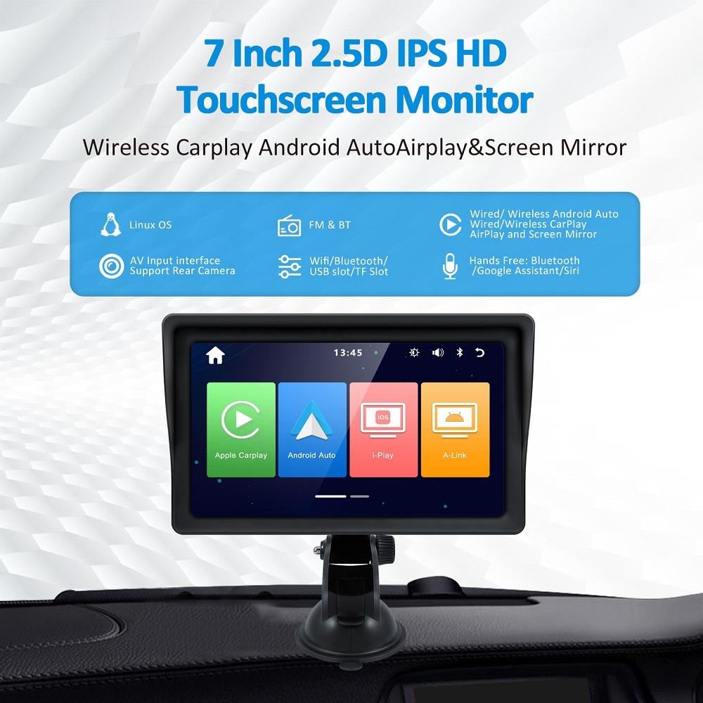 Universal 7inch Car Radio Multimedia Video Player Wireless Carplay And Wireless Android Auto Touch Screen