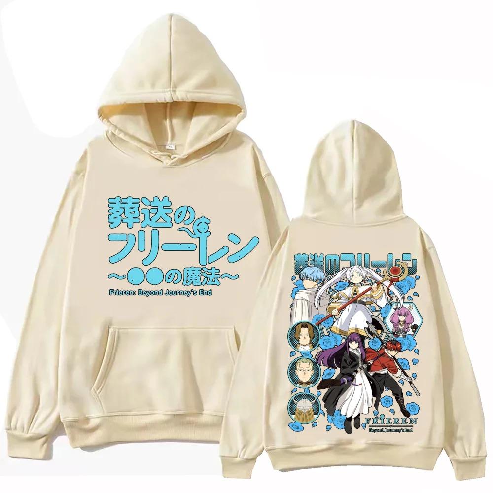 Sudadera con capucha de anime vintage Frieren 2026 para hombre y mujer Harajuku Manga Larga Pullover Tops Hip Hop Streetwear Oversized