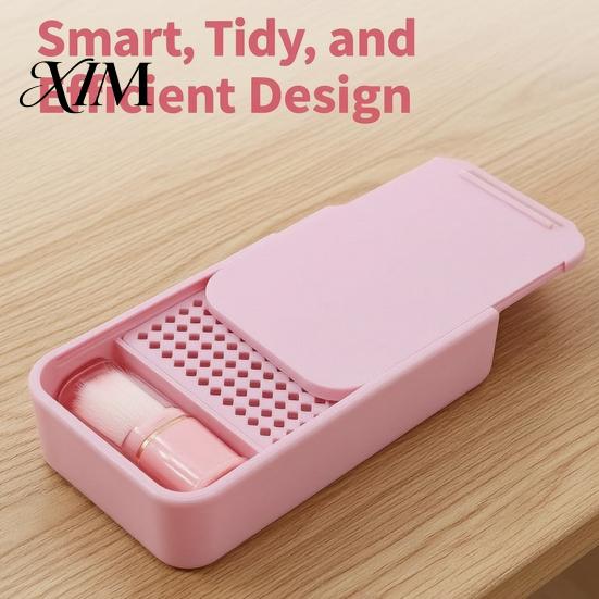 Cornstarch Tapper Box for Polymer Clay, Powder Container with Cleaning Brush Removable Filter & Brush, Anti-stick Tool Clay Cutter Sliding Cover