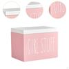 Bathroom Storage Box for Feminine Products with Lid Wooden Organizer