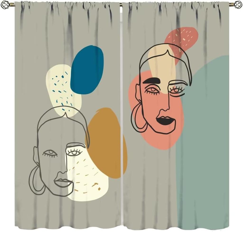 Modern Black White Window Curtains Minimalist Line Abstract Art Treatments Style Dcor Drapes Living Bedroom Nordic Made Of Polyester Decor Treatment