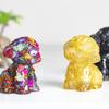 Figurine Chien Teddy Art Résine Décoration Cristal Pour Cadeau Et Décoration Intérieure