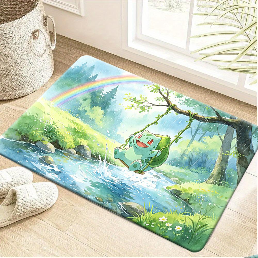 Pokémon Winter Campfire Gathering Print Non-Slip Soft Doormat for Home Decor 40x60cm