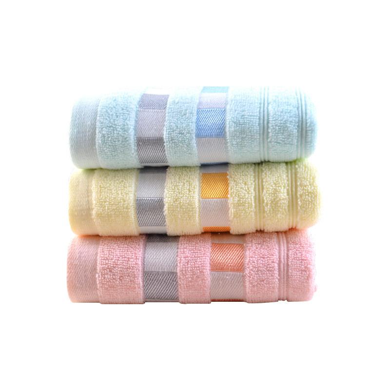 Premium Cotton Thick Absorbent Face Towel Soft Washcloth For Home Use In Blue Yellow And Pink