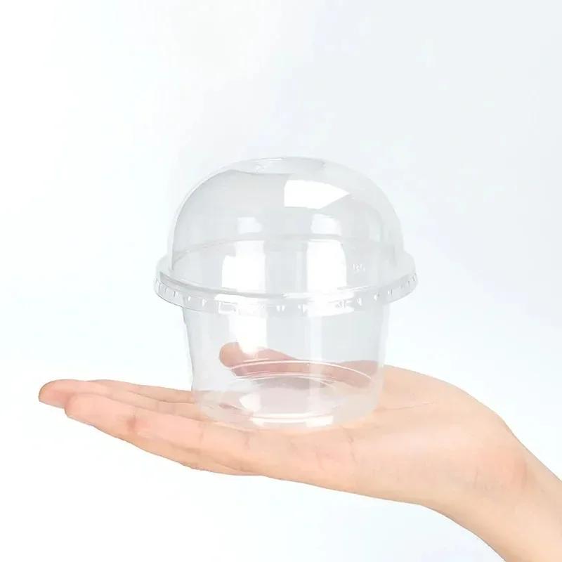 100PCS Pudding Cups Wiht Lids Plastic Boxes Ice-Cream Mousse Dessert Picnic Party Packing Dessert Cups with Lid 250ml/300ml