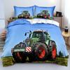 Farm Tractor duvet cover with Pillowcases,Rustic 3D Machinery Design, Super Soft Microfiber Full/Queen Size,Kids Room Decor Gift
