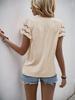 European Retro Sweet Hollow Lace Ruffle Sleeve Stand Collar Solid Color Women's Summer Shirt