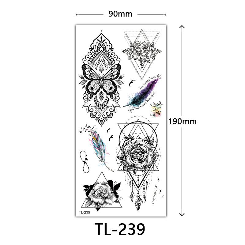 Flower Tattoo Stickers, Color Sketch Tattoo Stickers, English Letters, Wedding Photography Tattoo