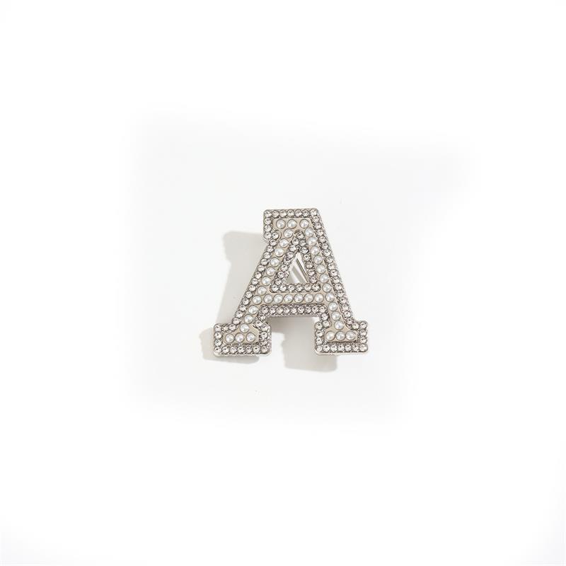 Kristall Strass Perle A-Z 26 Buchstaben Brosche Damen Englisches Alphabet Brosche Anstecknadel Korsage Kragen Schmuck Kleidung Tasche Deko Geschenke