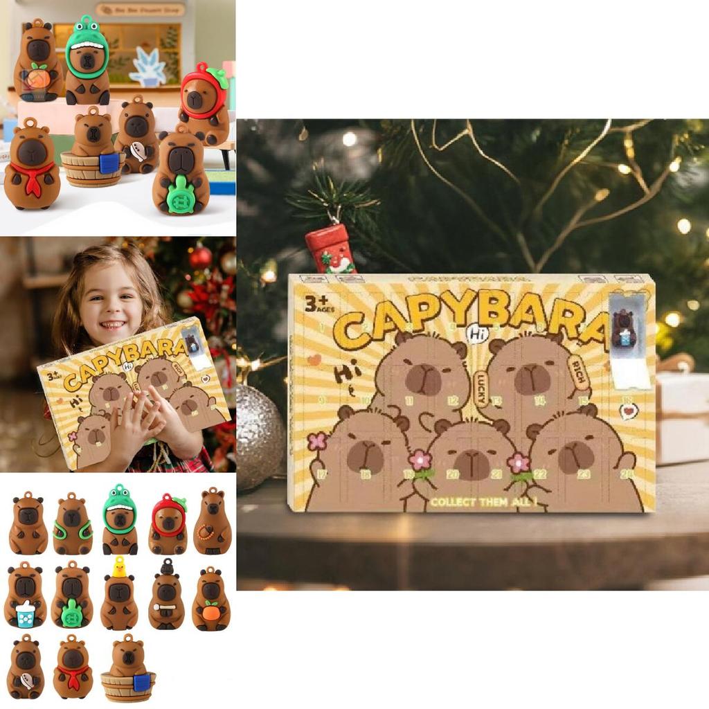 Capybara Decorative Pvc Figurine Collectible Blind Box Set For Home And Playroom Decor