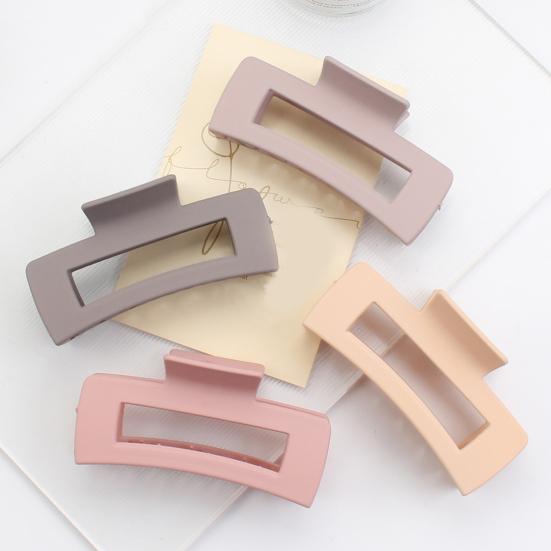 Hair Claw for Women, Frosted Rectangle Hair Clip, Hollow Design Back Head Hair Claw, Large Size Shark Hair Clip for Daily Wear Party Gathering Outing