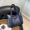 Solid Fashi Large Capacity Shoulder Bags Cott Fabric  Bags for Women Casual  Interior Zipper Pocket Women's Handbags