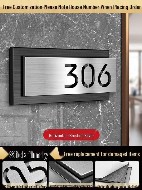 Luxury Stainless Steel House Number Plate