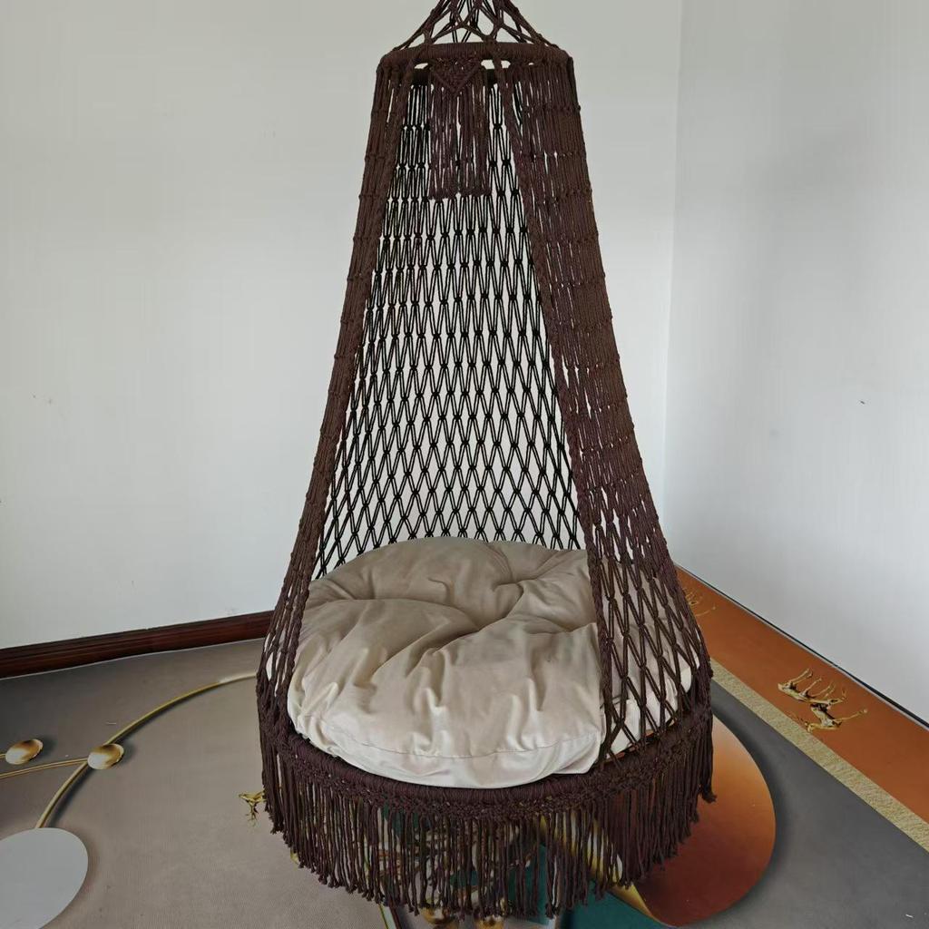 Bohemian Hand-Woven Tassel Hammock Chair for Indoor/Outdoor Camping