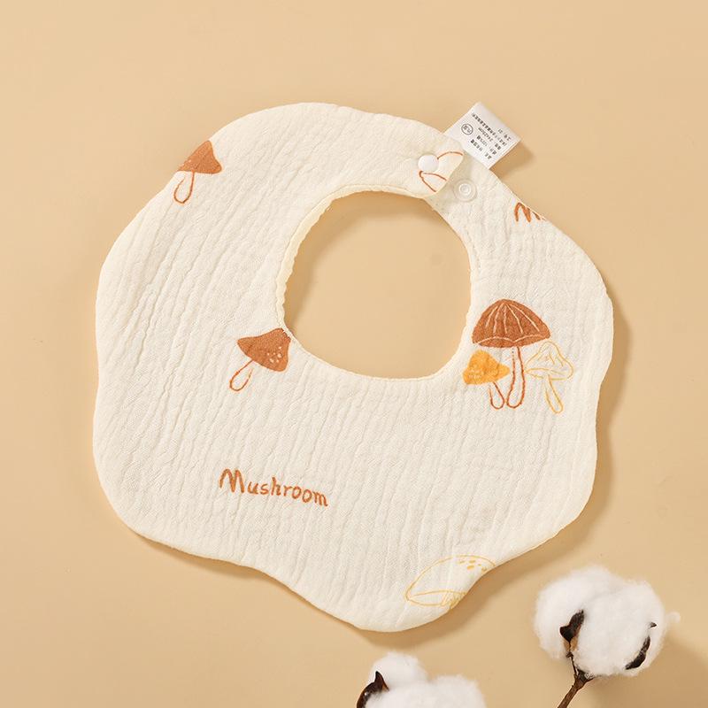 6-Layer Cotton Gauze Petal Baby Bib - 360° Newborn Anti-Spit-Up Towel for Summer