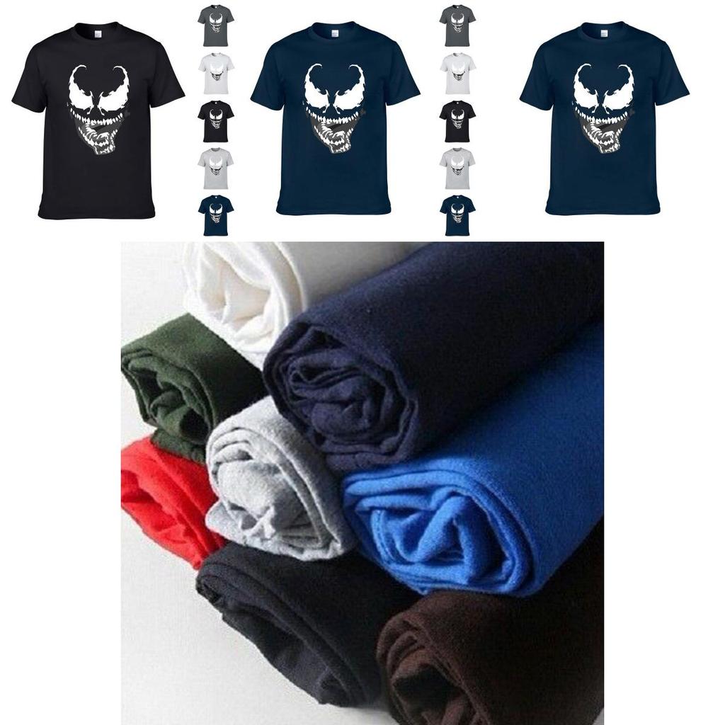 Cotton Blend Comic Movie Venom Print T-shirt For Men And Women**
